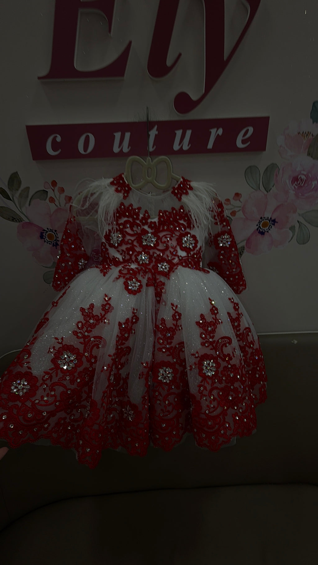 Abito  Floreale  White Red