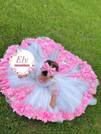 Abito Flowers 3D strong pink 