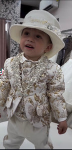 Abito battesimo Bimbo Gold e blue