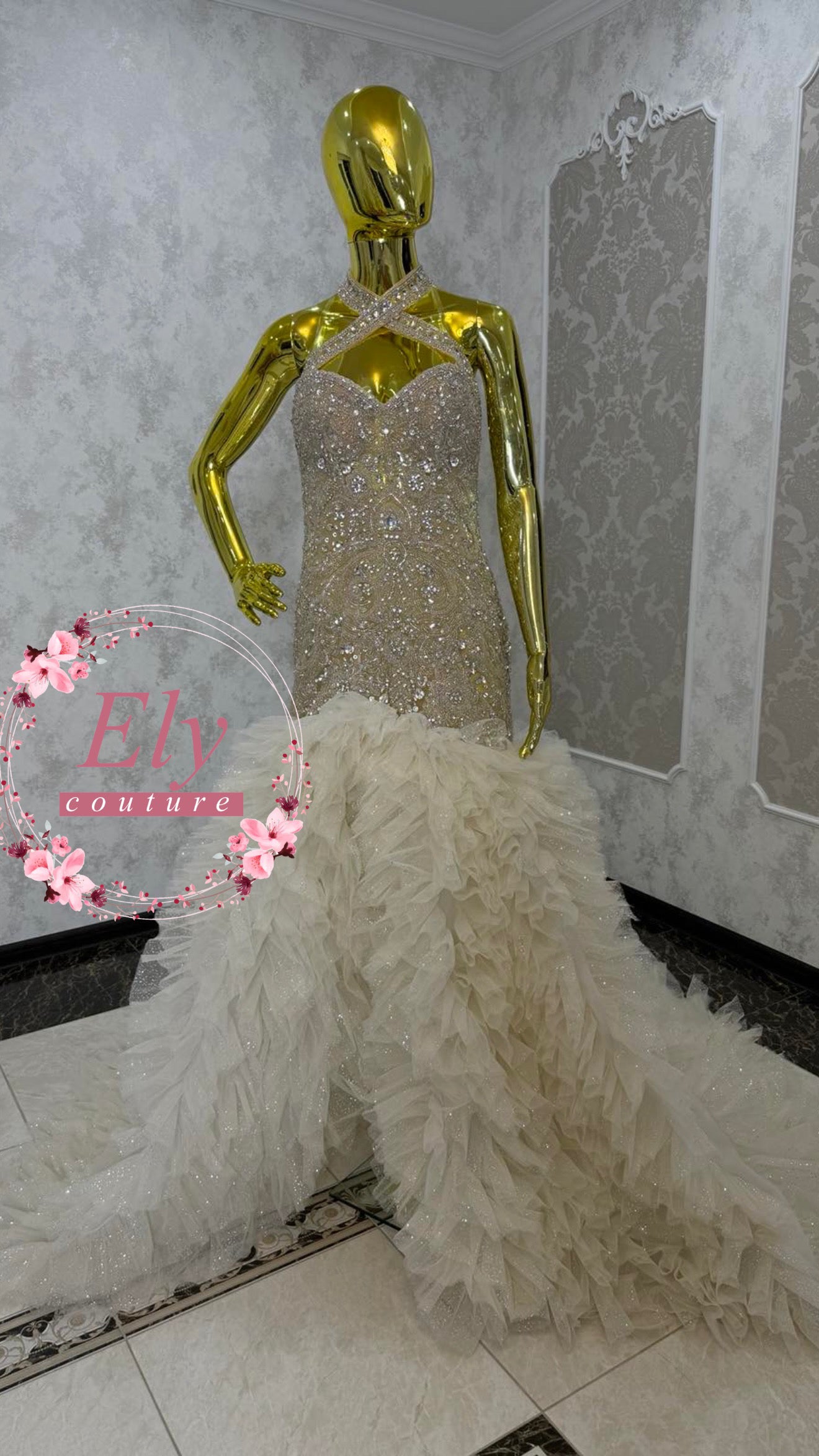 Abito Rouge Glitter champagne