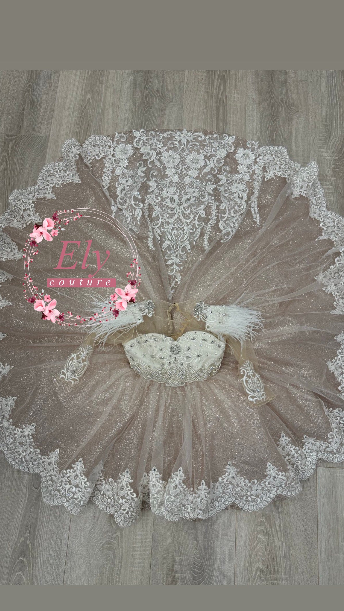 Abito Joel glitter Strong piume