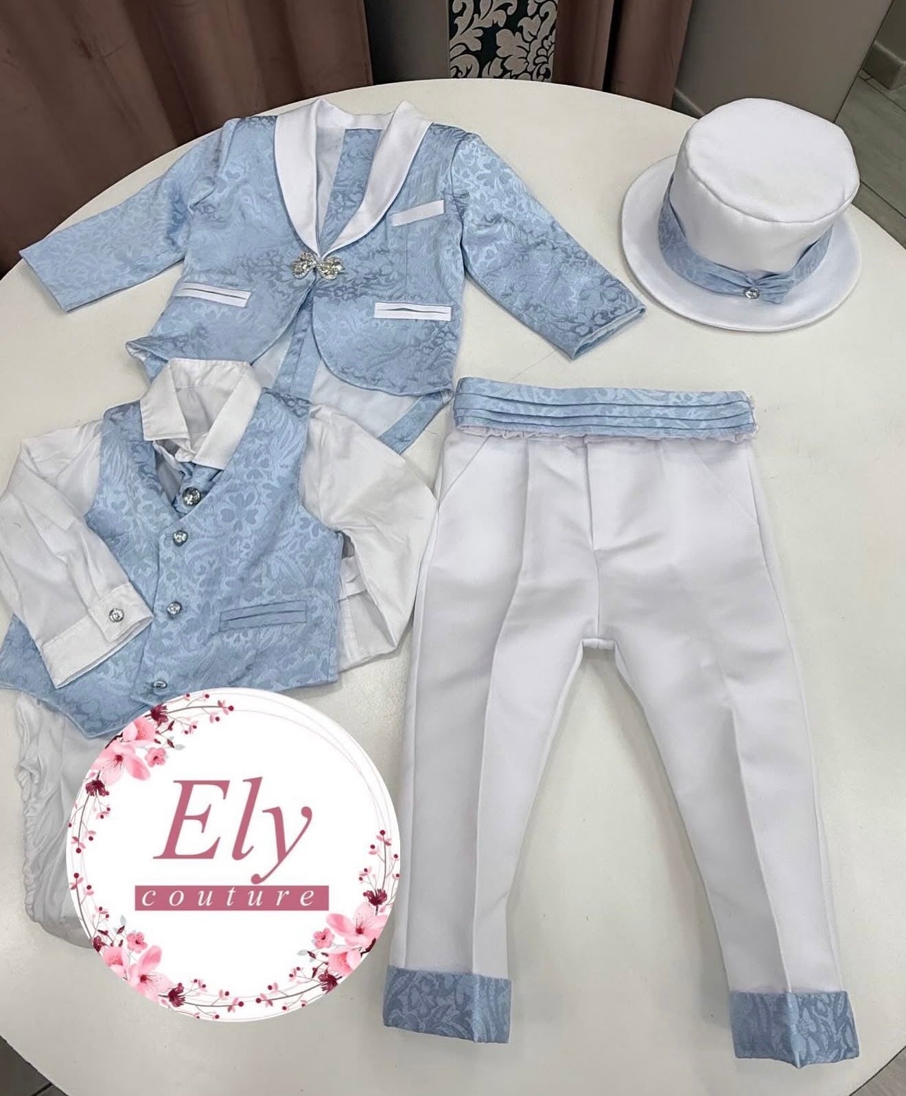 Abito damascato azzurro