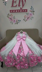 Abito Flowers 3D strong pink 